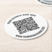 QR-Code und Beruflicher Text Personalisiert Runder Pappuntersetzer (Angewinkelt)