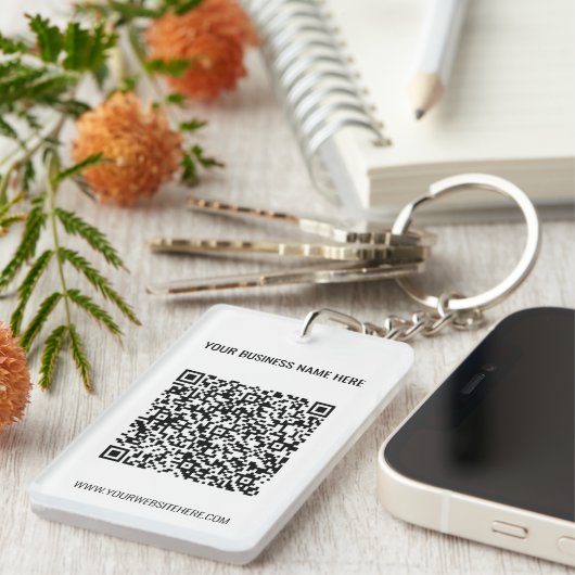 QR-Code und Beruflicher Text Personalisiert Schlüsselanhänger (Vorderseite rechts)