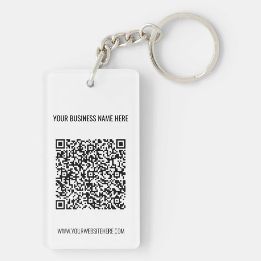 QR-Code und Beruflicher Text Personalisiert Schlüsselanhänger (Rückseite)