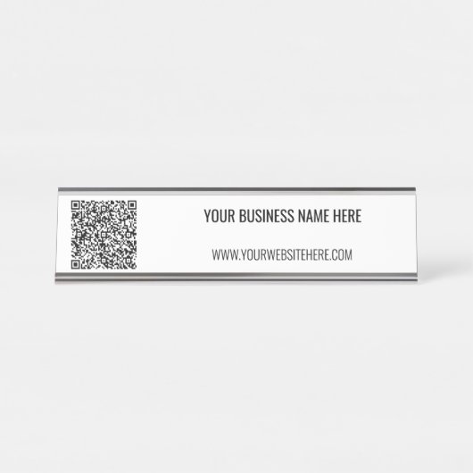 QR-Code und Beruflicher  Text Personalisiert Schreibtischnamensplakette (Vorderseite )