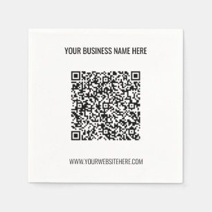 QR-Code und Beruflicher Text Personalisiert Serviette