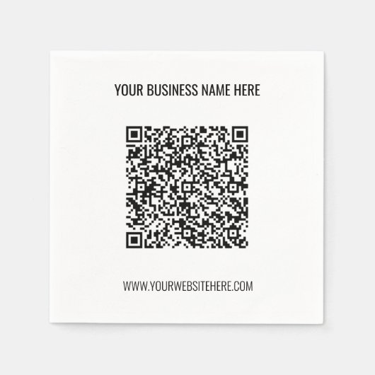 QR-Code und Beruflicher Text Personalisiert Serviette (Vorderseite)
