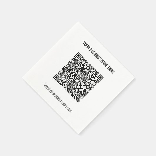 QR-Code und Beruflicher Text Personalisiert Serviette (Ecke)