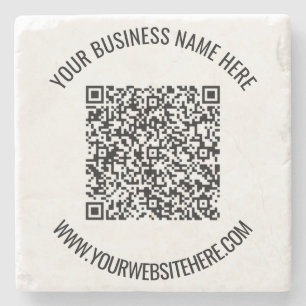 QR-Code und Beruflicher  Text Personalisiert Steinuntersetzer