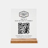 QR-Code und Business-Logos Kostenloses WLAN Acrylschild (Vorderseite)