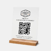 QR-Code und Business-Logos Kostenloses WLAN Acrylschild (Winkel)