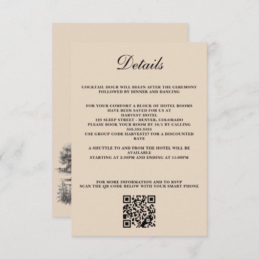 QR-Code und Details Begleitkarte (Vorne/Hinten)