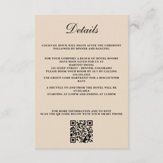 QR-Code und Details Begleitkarte (Vorderseite)