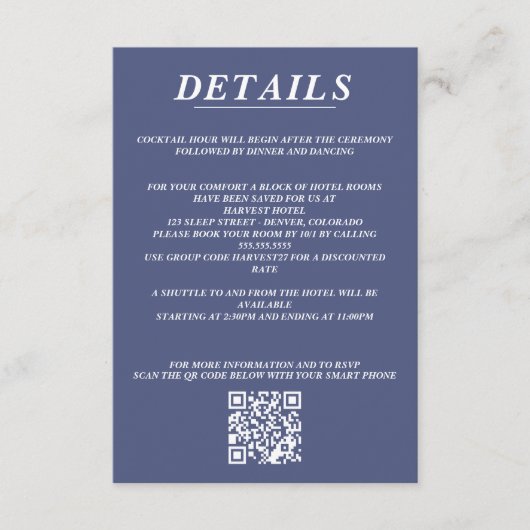 QR-Code und Details Begleitkarte (Vorderseite)