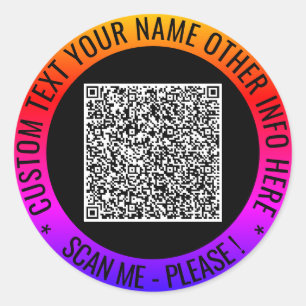 QR-Code und eigener Text Ihr Personalisierter Aufk Runder Aufkleber