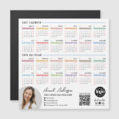 QR-Code und Firmenlogo 2027 - 2028 Kalender Magnet (Vorne/Hinten)