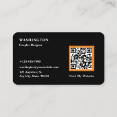 QR-Code und Firmenlogo modern beruflich Visitenkarte (Rückseite)