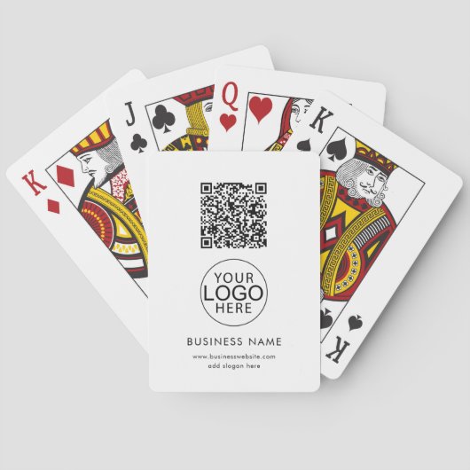 QR-Code und Firmenlogo Spielkarten (Rückseite)