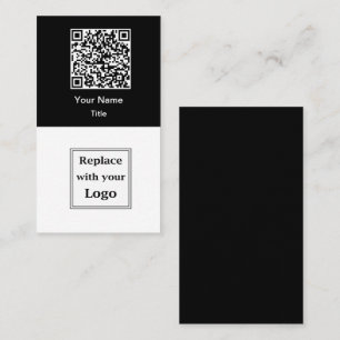 QR-Code und Firmenlogo Visitenkarten vertikal Visitenkarte