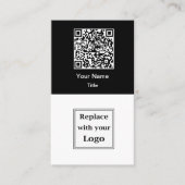 QR-Code und Firmenlogo Visitenkarten vertikal Visitenkarte (Vorderseite)