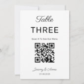 QR-Code und Foto-Tischnummer-Karte für Hochzeiten (Rückseite)