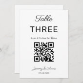 QR-Code und Foto-Tischnummer-Karte für Hochzeiten (Vorne/Hinten)
