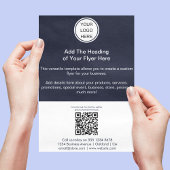 QR-Code und Geschäftslogo l Modernes Marketing Flyer