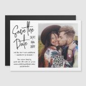 QR-Code und handgeschriebene Hochzeiten im Foto sp Magneteinladung (Vorne/Hinten)