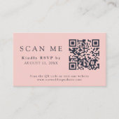 QR-Code und Hochzeitsplatz Blush Pink & Navy Blue  Begleitkarte (Vorderseite)