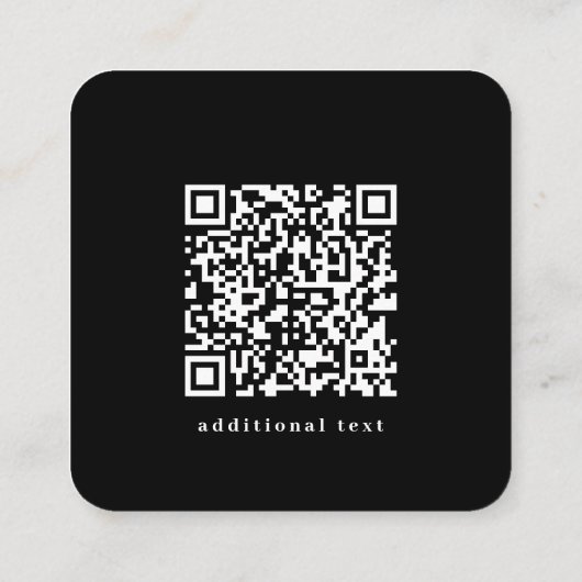 QR-Code und Ihr Logo Retro-Modern Schwarz & Weiß Quadratische Visitenkarte (Rückseite)