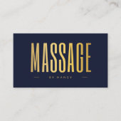 QR-Code und Logo des Navy & Gold Massage Therapeut Visitenkarte (Vorderseite)