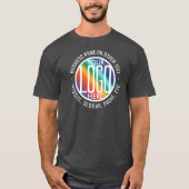 QR-Code und Logo-Geschäft des rückseitig gedruckte T-Shirt (Vorderseite)