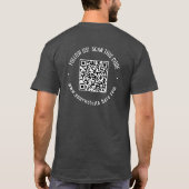 QR-Code und Logo-Geschäft des rückseitig gedruckte T-Shirt (Rückseite)