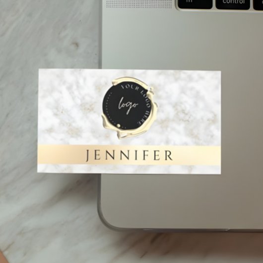 QR-Code und Logo-Goldmarmor Visitenkarte