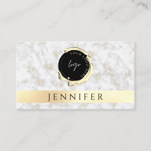 QR-Code und Logo-Goldmarmor Visitenkarte (Vorderseite)