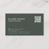 QR-Code und Logo | Grün | Modern | BERUFLICH Visitenkarte (Vorderseite)