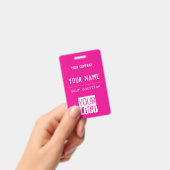 QR-Code und -Logo in heißen Rosa Ausweis (Handheld)