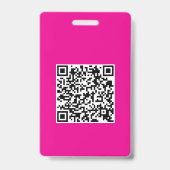 QR-Code und -Logo in heißen Rosa Ausweis (Rückseite)