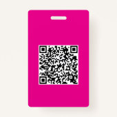 QR-Code und -Logo in heißen Rosa Ausweis (Rückseite)