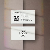 QR-Code und Logo | Light Gray | Sleek & Smart Visitenkarte