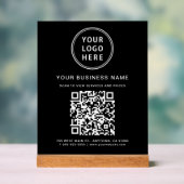 QR-Code und Logo-Schwarz Acrylschild (Neutral)