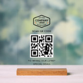 QR-Code und Minimalistische Geschäftslogos Acrylschild (Neutral)