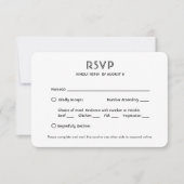 QR-Code und Optionen für Mahlzeiten Chic Einfaches RSVP Karte (Vorderseite)