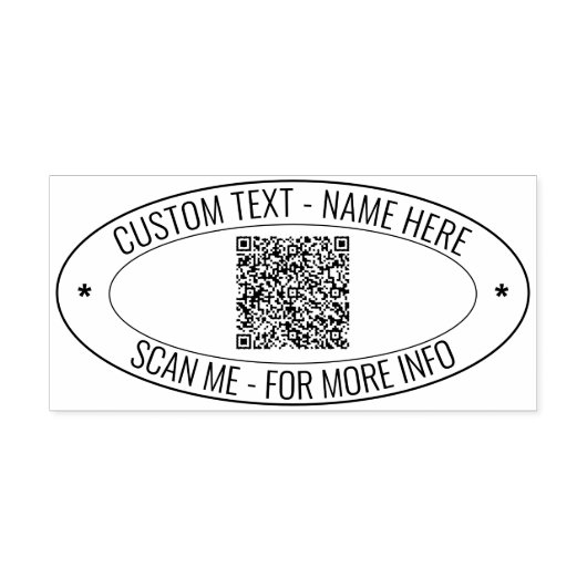 QR-Code und Oval-Vorlage für benutzerdefinierte Br Permastempel (Design)