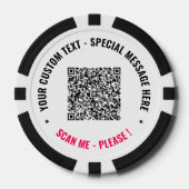 QR-Code und Personalisierte Poker-Chips für benutz Pokerchips (Vorderseite)