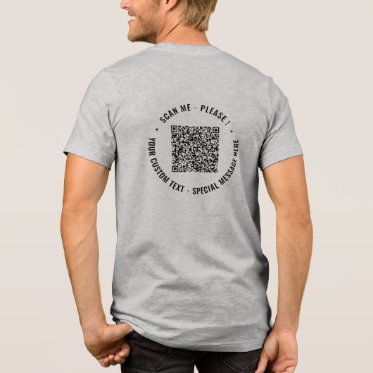 QR-Code und Personalisierte Vorlage für benutzerde Tri-Blend Shirt (Rückseite)