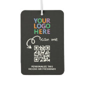 QR-Code und Personalisierter Text Autolufterfrischer (Vorderseite)