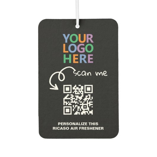 QR-Code und Personalisierter Text Autolufterfrischer (Vorderseite)