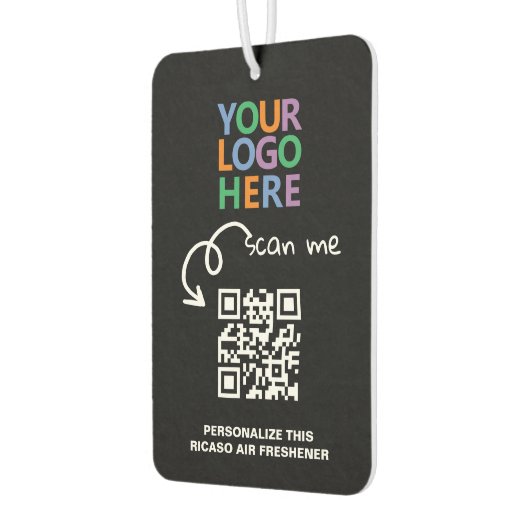 QR-Code und Personalisierter Text Autolufterfrischer (Links)