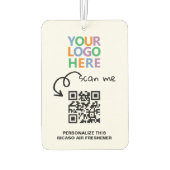 QR-Code und Personalisierter Text Autolufterfrischer (Rückseite)