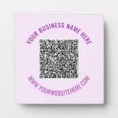 QR-Code und Personalisierter Text Fotoplatte (Vorderseite)