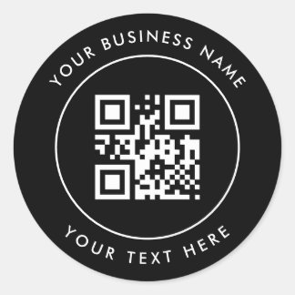 QR-Code und Personalisierter Text Runder Aufkleber