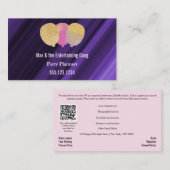 QR-Code und rosa Glitzer-Balkone Party-Planer Visitenkarte (Vorne/Hinten)