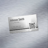 QR-Code und rostfreier Stahl - gestanzter Metallau Magnetische Visitenkarte (Beispiel)