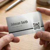 QR-Code und rostfreier Stahl - gestanzter Metallau Visitenkarte